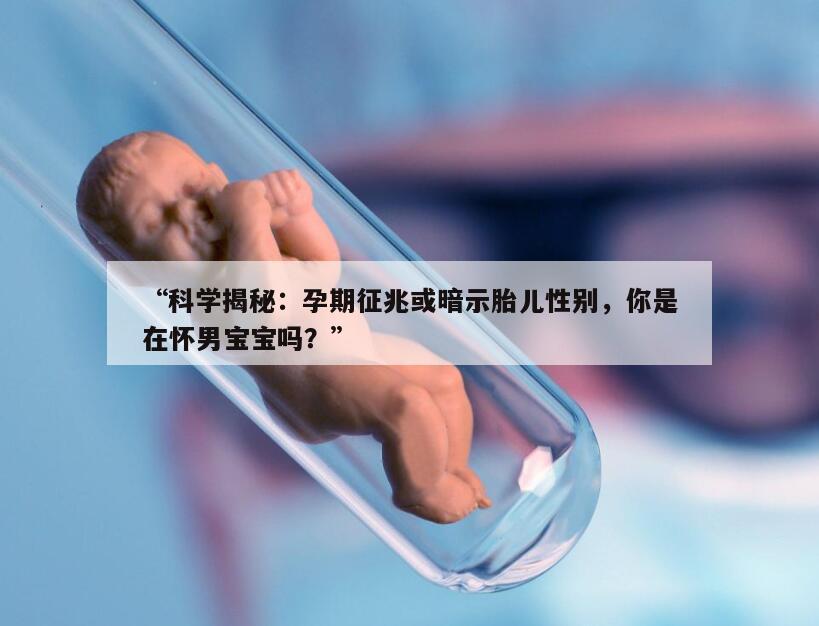 “科学揭秘：孕期征兆或暗示胎儿性别，你是在怀男宝宝吗？”