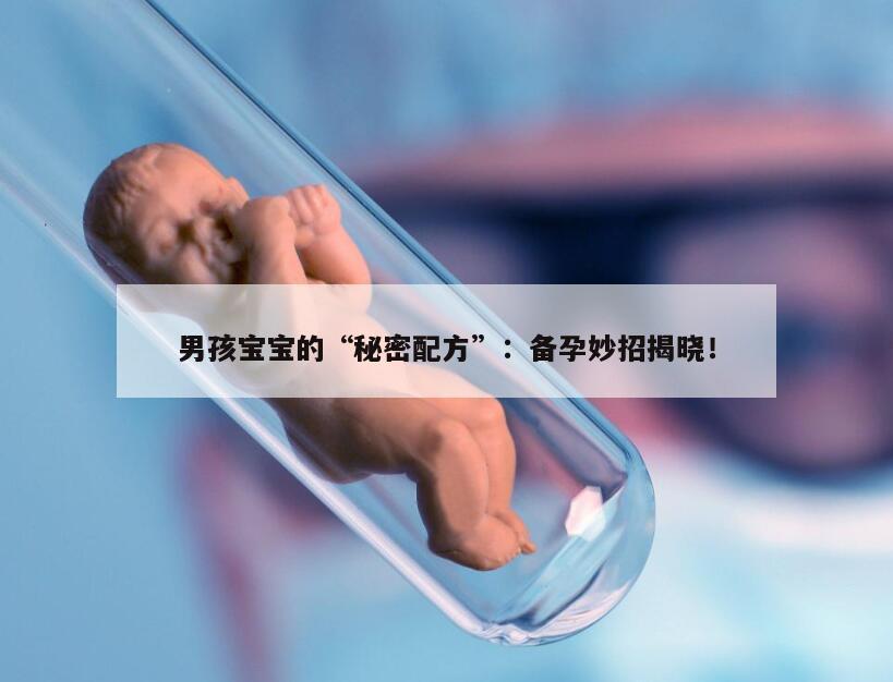 男孩宝宝的“秘密配方”：备孕妙招揭晓！