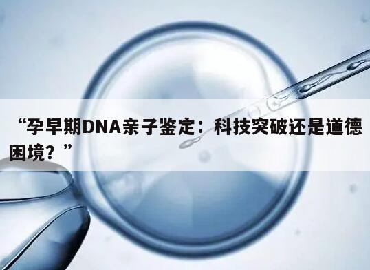 “孕早期DNA亲子鉴定：科技突破还是道德困境？”